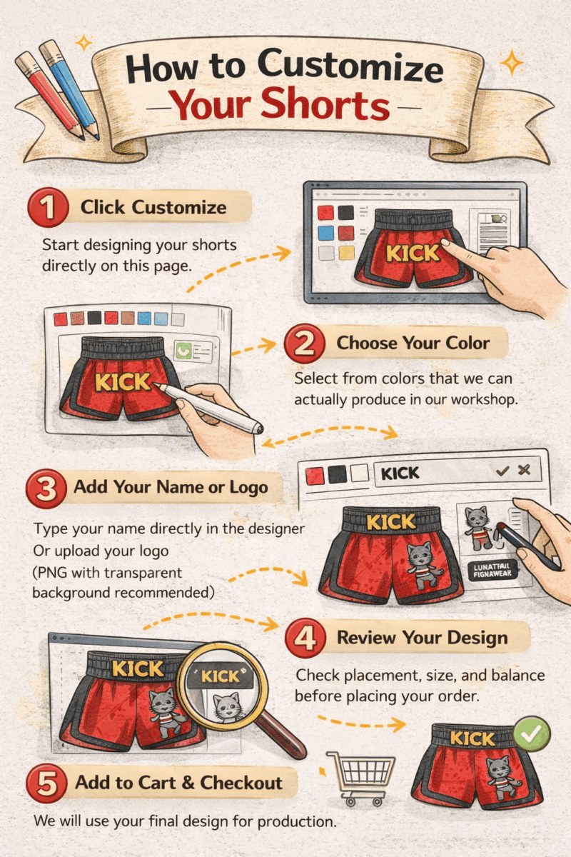 Easy custom muay thai shorts